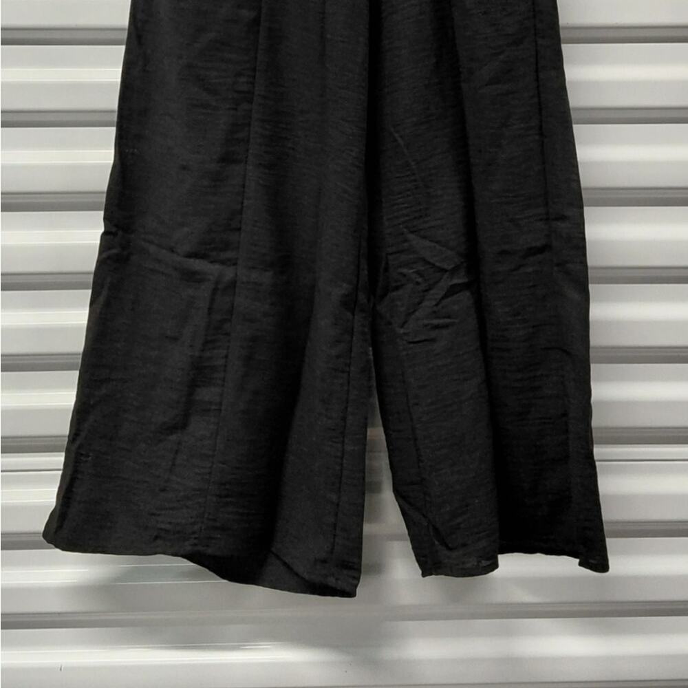 Zenana Women's Pants Size Large Black Wide Leg Boho Festival Coastal Vacation - Picture 8 of 10